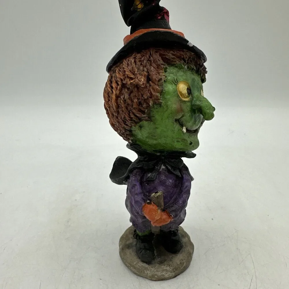 Halloween Evil Witch Figure Figurine Resin Cloth Holiday Decor 7”